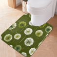 thumbnail image 6 of 2 Piece Bath Mat Set with U-Shaped Toilet Mat and Rectangle Bath Rugs Non Slip Machine Washable Bathroom Mats Green Dandelions Pattern, 6 of 7
