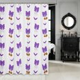 thumbnail image 2 of Erosebridal Halloween Bows Shower Curtain 72Wx78L,Kawaii Ghost Pumpkin Bath Curtain,Purple White, 2 of 6