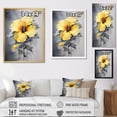 thumbnail image 4 of Designart "Serenading Hibiscus In Yellow And Grey II" Hibiscus Wall Art Living Room, 4 of 7