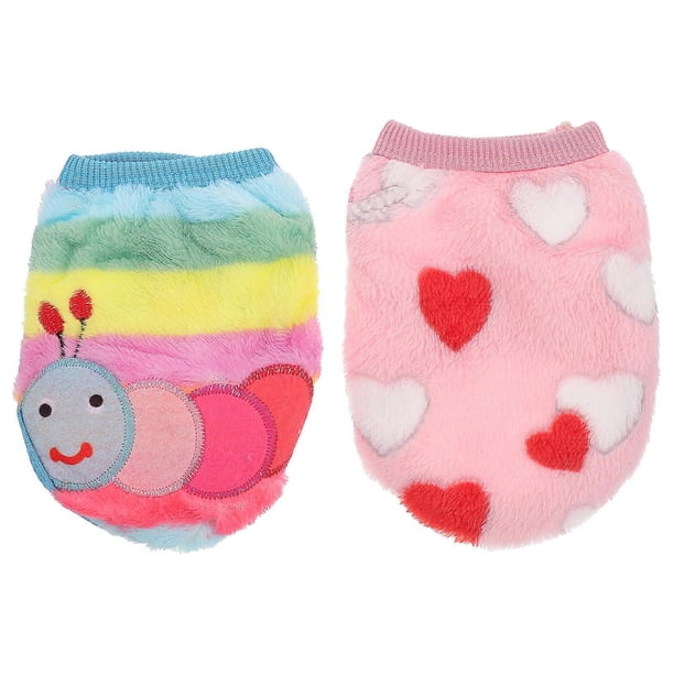 2 Pcs Dresses Winter Small Dog Jumpsuits Winter Dog Coats Rabbit Costume Outfits Cute Animal Vest