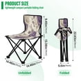 thumbnail image 3 of WOBOGO Purple White Flowers Pattern Camping Chair Convenient Four Corner Backrest Folding Stool Can Hold Up to 220lbs, 3 of 8
