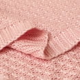 thumbnail image 3 of NTBAY Natural Cable Knit Baby Blanket, Soft and Cooling Touch Toddler Blanket, 30 x 40 Inches, Pink, 3 of 5