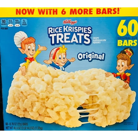- Rice Krispies Treats, Original Marshmallow, 0.78oz Pack, 60 per Carton