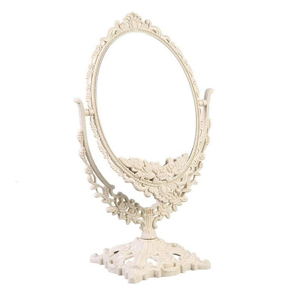 Necvior Oval Shape Mirror Table Mirror Rotation Makeup Mirror Double Side Mirror Cosmetic Mirror Desktop Mirror