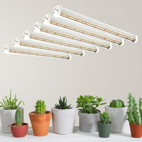 T5 Grow Lights, 408 LED-Bulb White Full Spectrum High PPFD Plant Light Strips for Indoor Plants Growing, Greenhouse, Seeds Starting, Succulents, Expandable Design (8x10W, 400W Equivalent)