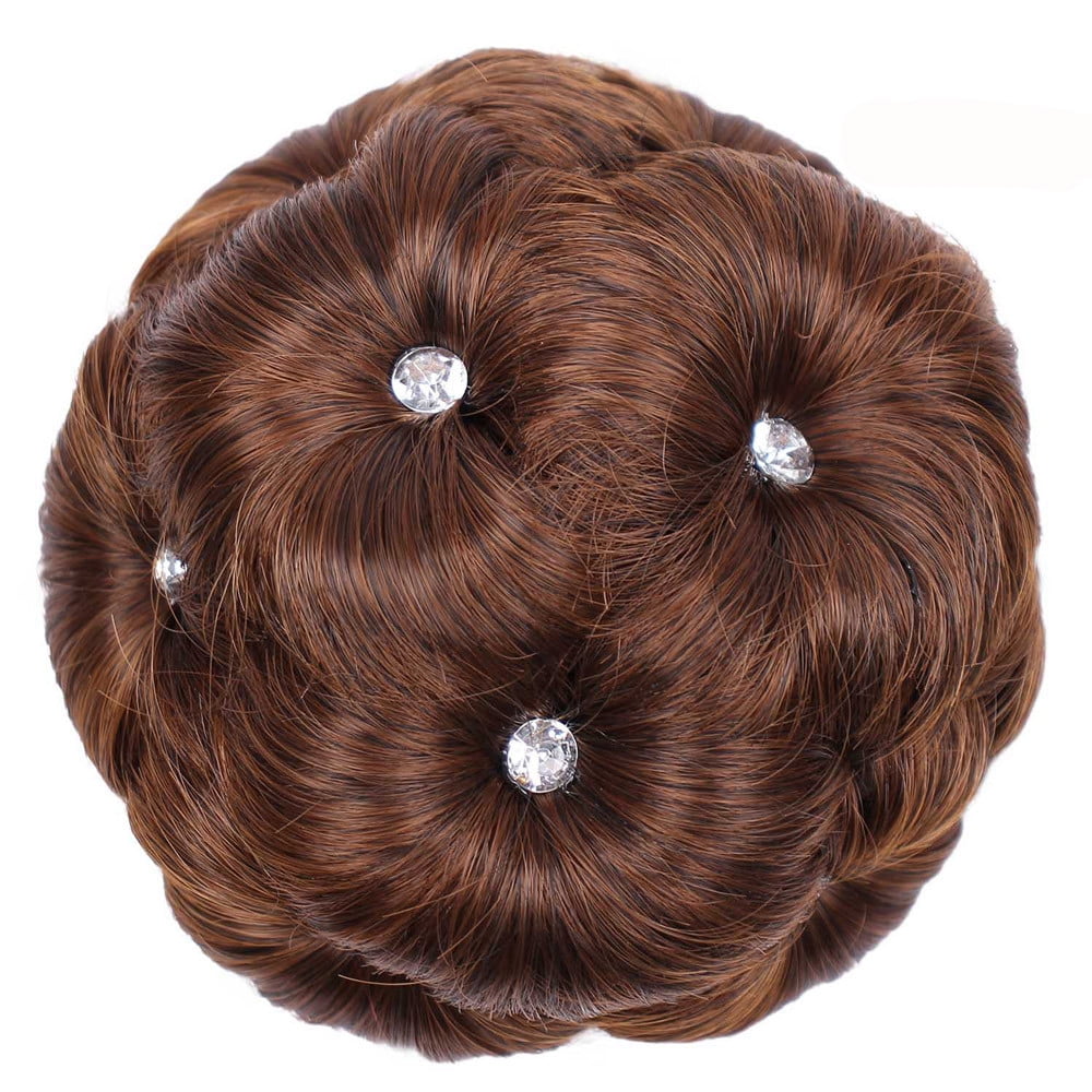 HSMQHJWE Vicbovo Female Wigs Synthetic Hair Bun Brown Blonde Curly