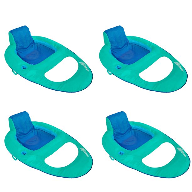 SwimWays Inflatable Twist and Fold Spring Recliner Pool Float, Aqua (4