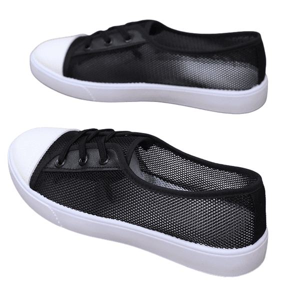 CHICVOMEY Women's Breathable White Sneakers Lightweight Walking Shoes for Women Comfortable Slip-On Nursing Shoes for Work Casual Mesh Slip Resistant Flat Shoes