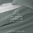 thumbnail image 6 of Noble Linens 3 Piece Eucalyptus Stripe Stitch Quilt Set, Queen / Full, 6 of 6
