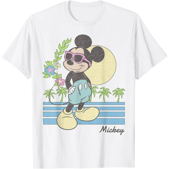 Mickey Mouse Retro Beach DTG Print Unisex T-Shirt