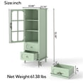 thumbnail image 5 of 52" Tall Buffet Cabinet with Storage, Modern Cupboard with Galss Door and 2 Drawers, Wood Accent Pantry Cabinet for Living Room, Hallway, Kitchen, 5 of 9