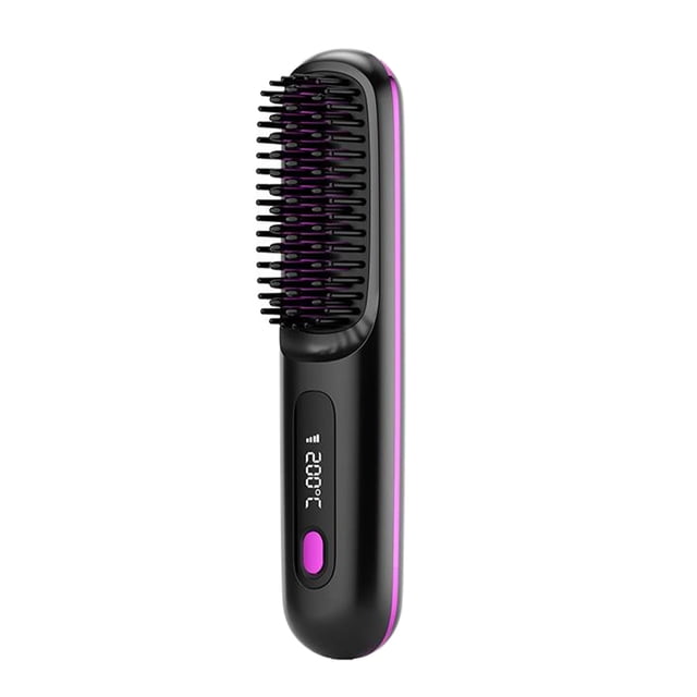 Plancha de pelo inalámbrica Vogacara cepillo alisador portátil negro