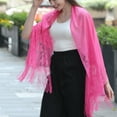 thumbnail image 6 of Lace Hollow Tassel Shawl Elegant Dress Shawl for Party,White, 6 of 10