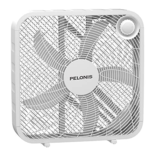 Black 20" 3-Speed Box Fan for Full-Force Air Circulation with Air Conditioner 