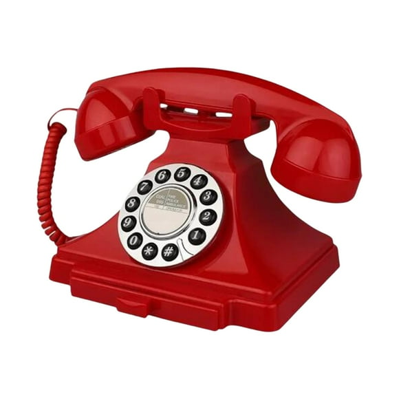 Ruiboury Audio Guest Book Phone Desk Telephone Model for Desk Confessions Baby Shower White Red 22.5x16.4x18cm