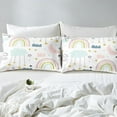 thumbnail image 2 of Erosebridal Kawaii Rainbow Bedding Set Cute Rainbow Comforter Sets Full Size,Cartoon Doodles Stars Moon Pattern Bedding Quilt Hand Drawn Iridescent Print Comforters 2 Pillow Cases, 2 of 5