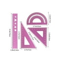 thumbnail image 3 of Geometry Ruler Set for Students, 4 Piece Measuring Tool Kit with Straight Ruler Triangle Ruler and Protractor Durable Drawing Ruler Set for Math School Office Supplies, 3 of 6
