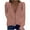 Pink, variant on 2025 New Fashion Plus Size Ladies' Fashionable Solid Color ChiffonV-neck Flared Long Sleeved Shirt