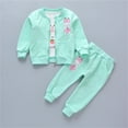 thumbnail image 3 of Ruyang Cute Bunny Sweatsuit Toddler Baby Girls Long Sleeve Coat Tops and Pant 3PCS Clothes Set Fall Winter Casual Outfits, 3 of 3