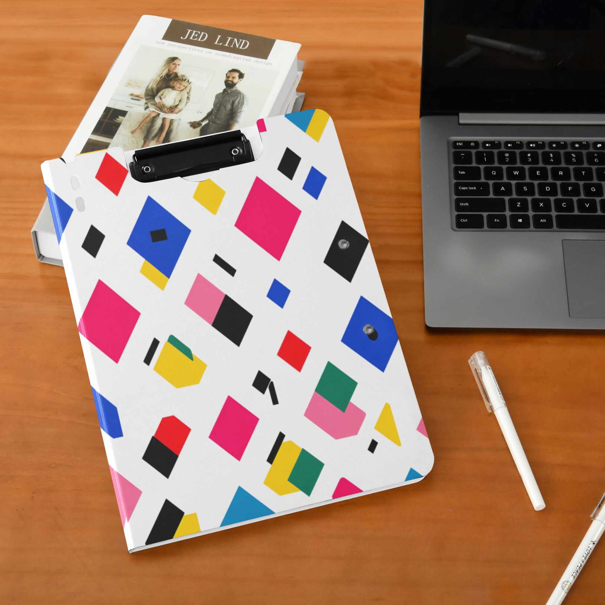 FORMRS A4 Clipboard Folder with Pen Holder Horizontal Foldable School Office Binder, Cartoon Graphic