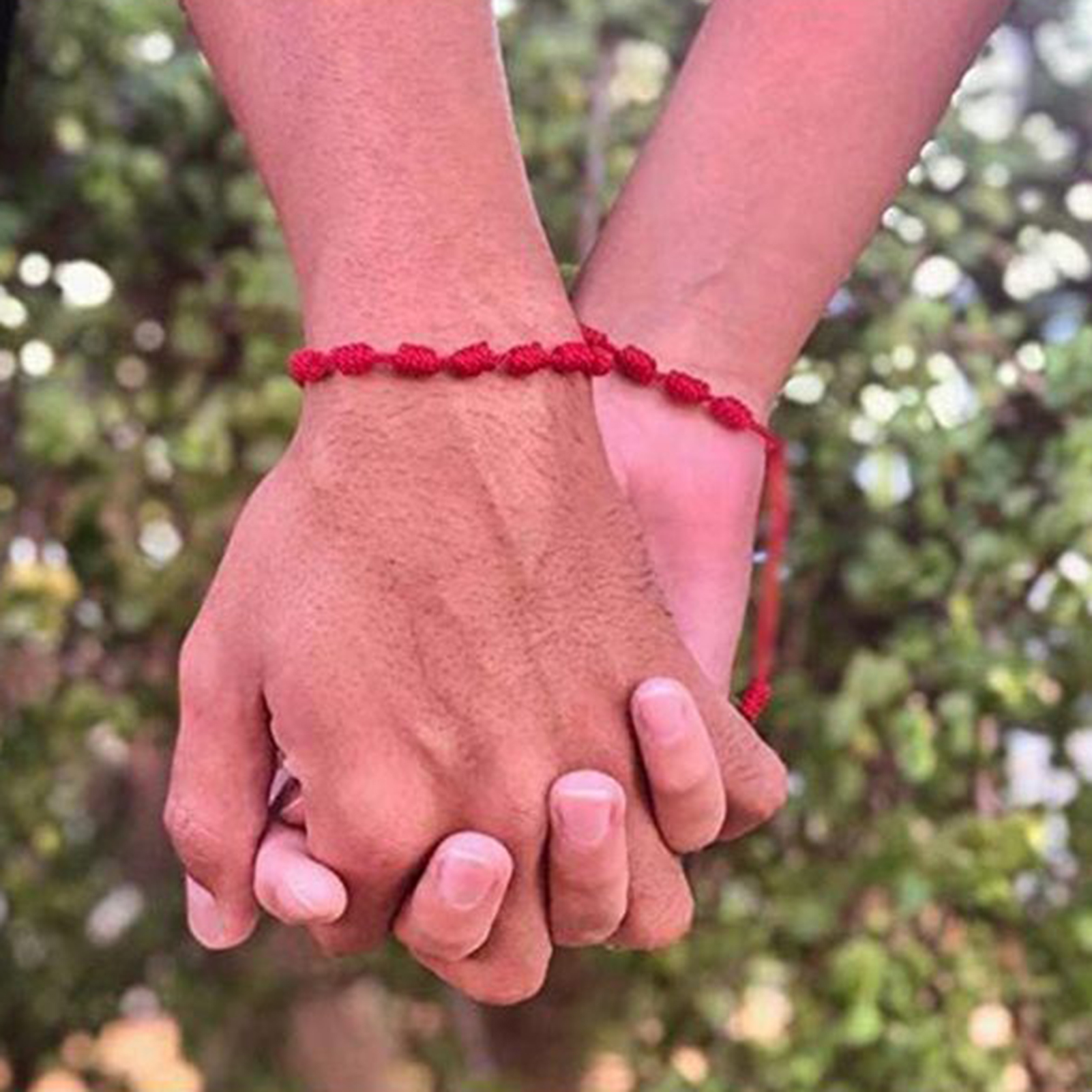 Grofry 2Pcs Lucky Red String Bracelets 7 Knots Protection Rope
