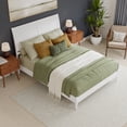 thumbnail image 4 of Valencia Queen Solid Wood Low Profile Sleigh Platform Bed in White, 4 of 13