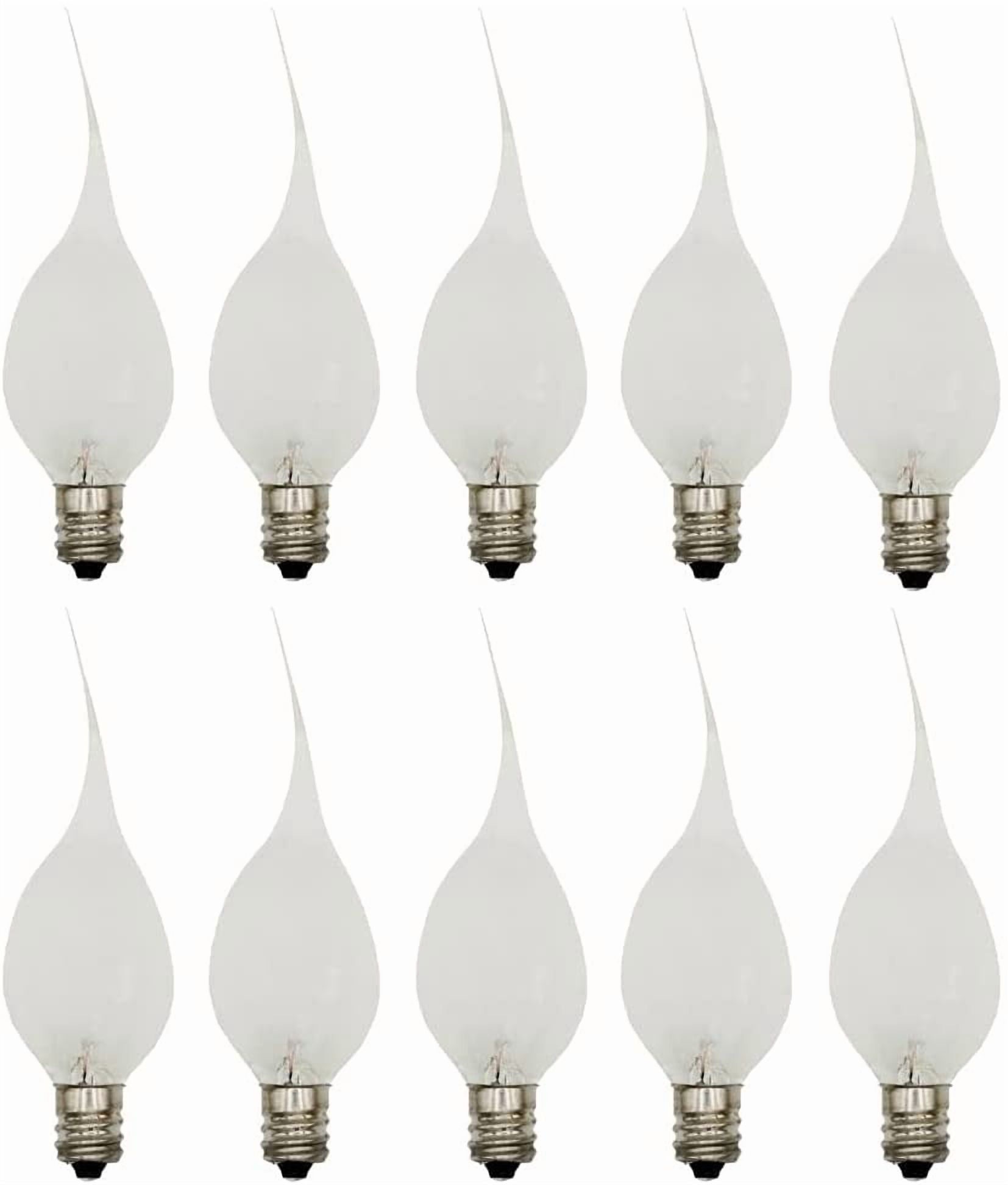 RGHJAR-® Silicone Dipped, Country Style, Electric Candle Lamp Chandelier Light Bulbs, 7 Watt Incandescent, Individually Boxed - 10 Pack