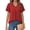 Red, variant on Womens Tops Dressy Blouses V Neck Ruffle Short Sleeve Tunic Tops Casual T-Shirts