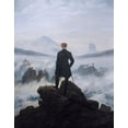thumbnail image 2 of Friedrich, Caspar David 12x14 Black Ornate Wood Framed with Double Matting Museum Art Print Titled - Wanderer Above the Sea of Fog, 2 of 4