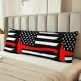 thumbnail image 6 of Disketp Firefighters USA Flag Print Body Pillow Cover - Super Soft 20x54 Body Pillow Case,Long Side Hidden Zipper, 6 of 8