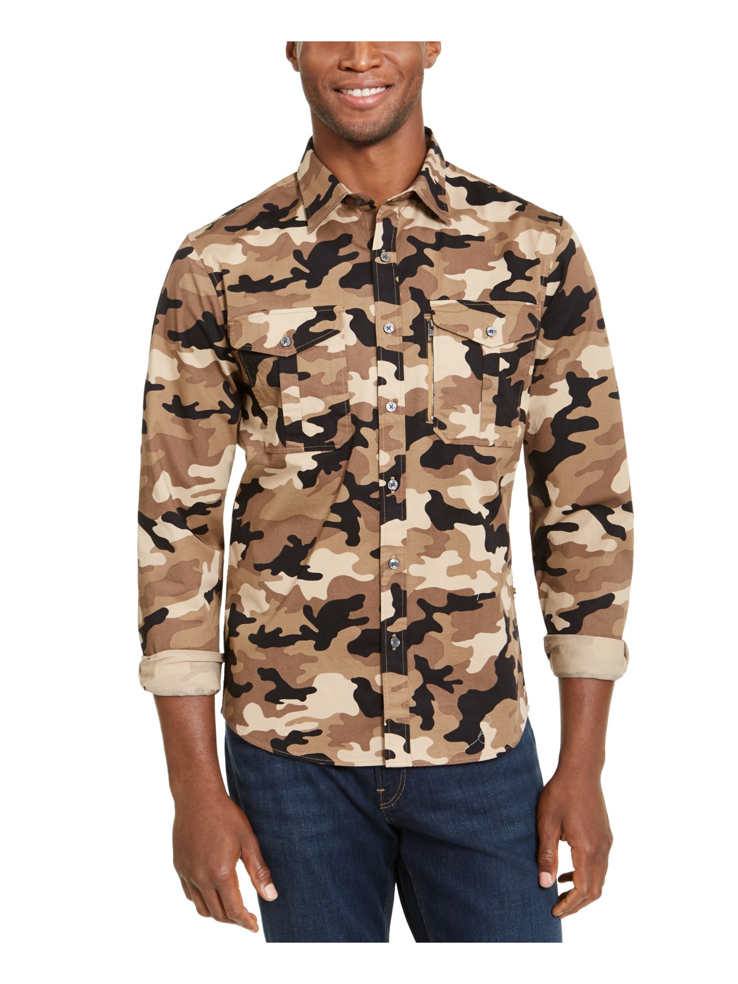 Mens camo button down shirt Clearance