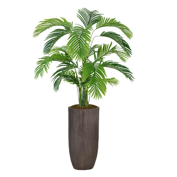 Artificial Faux Real Touch 6.17 Feet Palm Tree With Planter