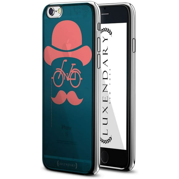 Rétro Bike Lover avec Souris Étui de Designer Série Chrome Luxendary pour iPhone 6/6s avec Bordure Argentée