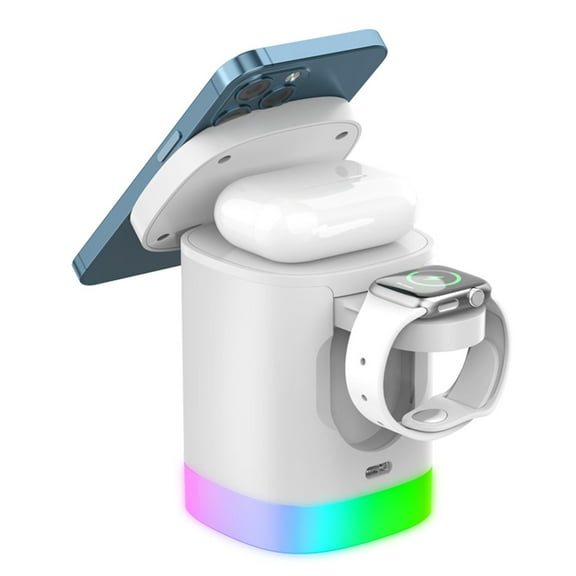 3 In 1 Wireless Charger For iPhone/Apple/Airpods Mobile Phone One-stop Charging,White