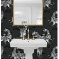 thumbnail image 3 of Harry & Grace Charcoal Playful Zebras Peel and Stick Wallpaper, 3 of 7