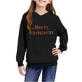 thumbnail image 4 of Lorytime Kids Hoodies for Girls Unisex Merry Christmas Sweatshirt Long Sleeve Pullover Drop Shoulder Cute Tops Black, 4 of 4