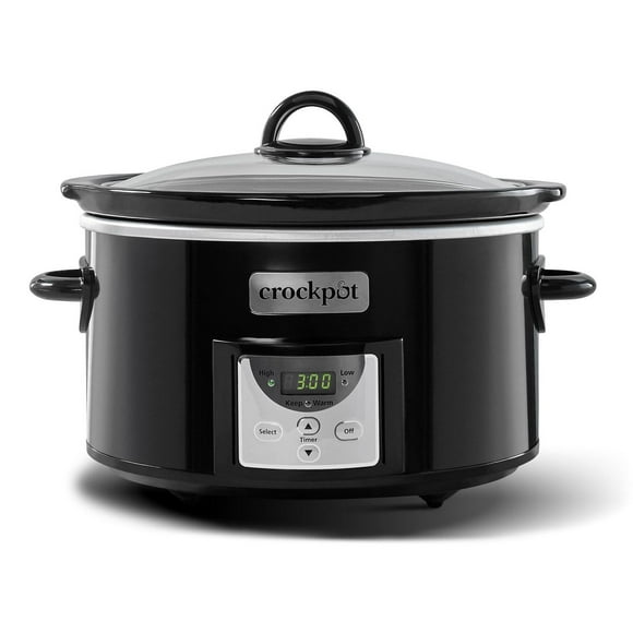 Crockpot 4-Quart Digital Countdown Slow Cooker, Black, 4-Quart, black