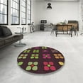 thumbnail image 4 of Ahgly Company Machine Washable Indoor Round Transitional Brown Area Rugs, 4' Round, 4 of 7