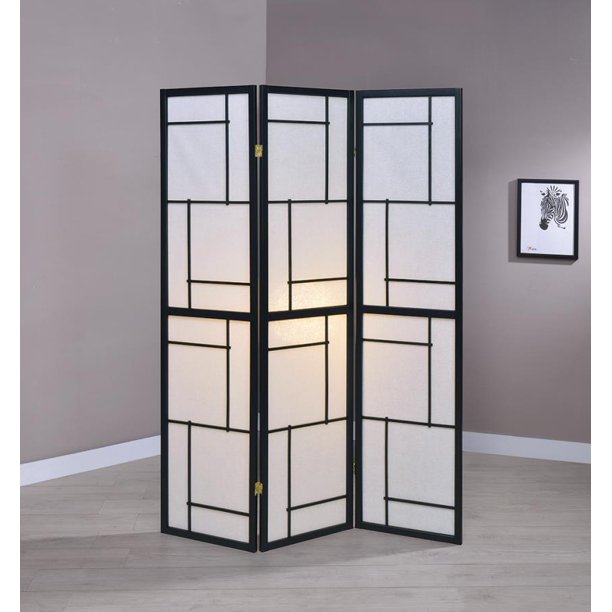 3 Panel Privacy Room Divider Black Frame
