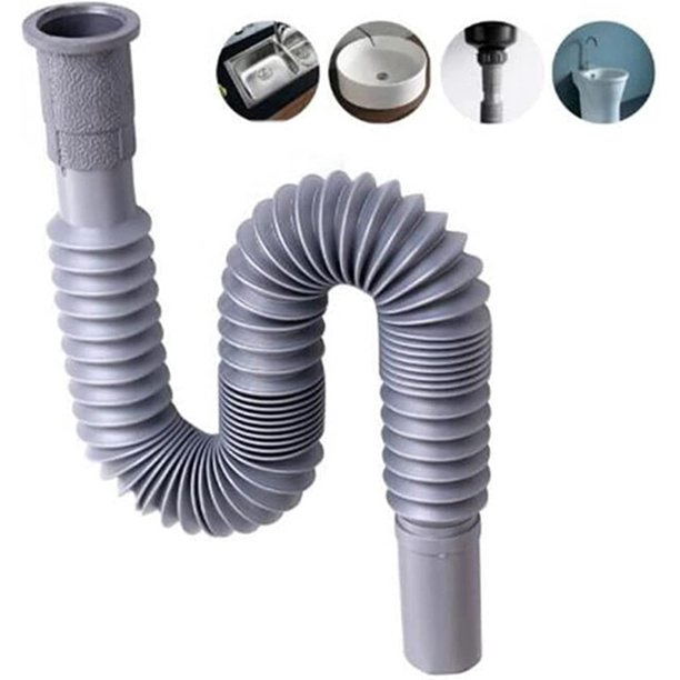 Universal Wash Basin Sink Drain Pipe, 11/4 Inch Install Diameter