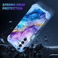 thumbnail image 2 of Casetego for Samsung Galaxy A16 5G Case,Heavy Duty Shockproof Protection Hard Plastic+Silicone Rubber Hybrid 3 in 1 Drop Protective Case for Women Girls,Blue Marble, 2 of 6