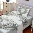 thumbnail image 2 of Ambesonne Pastel Fitted & Top Sheet Set with Sham, Myth Animal Reindeer, Soft Pink Blue, 2 of 5