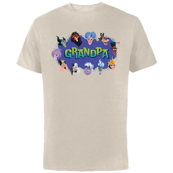 Disney Villain Squad Family Trip Vacation Reunion Grandpa - Short Sleeve Cotton T-Shirt for Adults - Customized-Natural