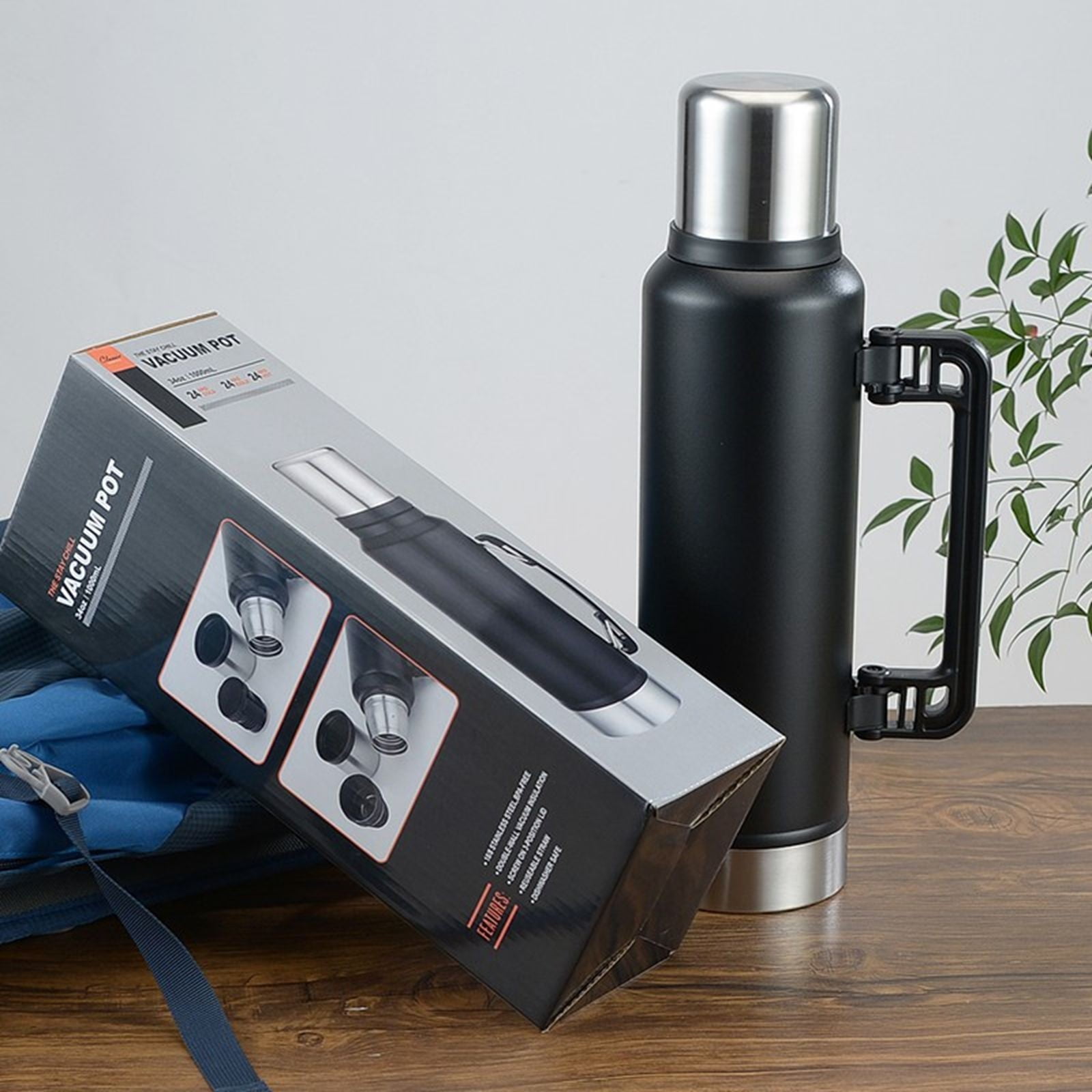 Kitchen Gift Kitchen cups Stainless Vacuum Insulated Travel Jug Large Capacity Outdoor Thermal Water Bottle With Carry Handle 1400ML