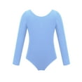 thumbnail image 3 of Fldy Kids Girls Long Sleeves Gymnastics Leotard Ballet Dance Leotard One Piece Bodysuit Dancewear Blue 8, 3 of 7