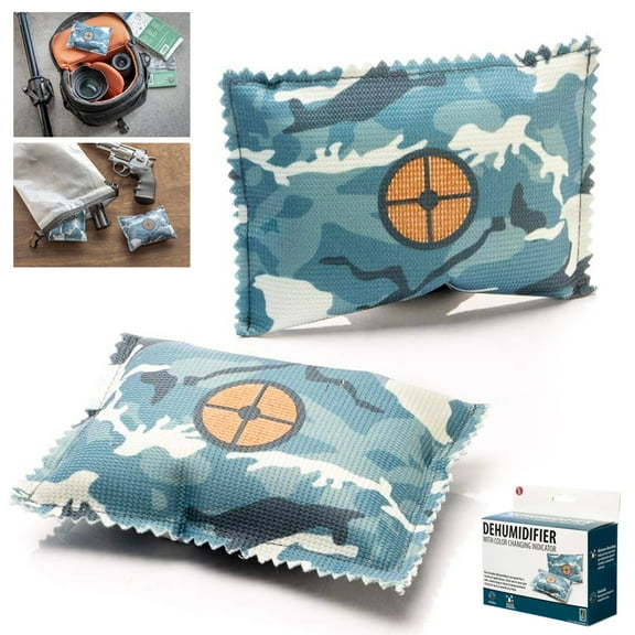2Pk Gun Safe Dehumidifier Camouflage Rechargeable Bags Reusable Absorbs Moisture
