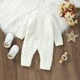 thumbnail image 2 of Baby Rompers Long Sleeve Knit Newborn Boys Girls Jumpsuits Autumn Winter Infant Outerwear Playsuits 0-18m Toddler Outfit Clothes, 2 of 5