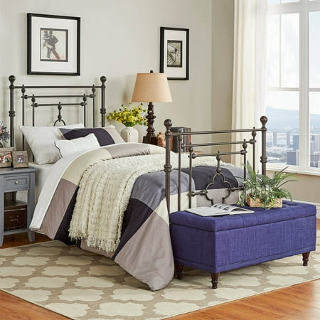 Natural Bronze Antique Flat - Weston Home Dalton Antique Bronze Finish Quatrefoil Bed, Multiple Sizes