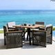 thumbnail image 4 of Outdoor Leisure Tables And Chairs Aluminum Alloy Teak Rain-Proof Sun-Proof Courtyard Open-Air Combination Restaurant Furniture My Lux Decor Round, 4 of 15