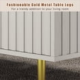 thumbnail image 4 of Modern Coffee Table with Storage with 2 Big Drawers, White Rectangle Coffee Table for Living Room, Wooden Fluted Table Accent Tea Table for Living Room Apartment Small Space, 4 of 9